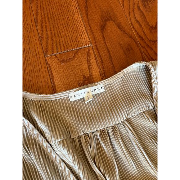 Baltic Born Athena Gold Ribbed Maxi Dress Holiday Wedding Maternity Large - Picture 5 of 5